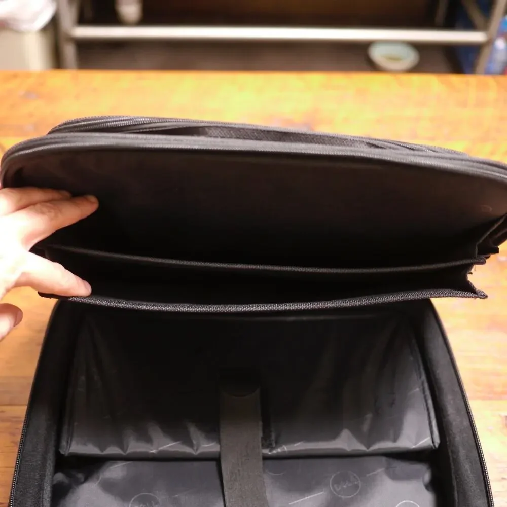 DELL Multi Pocket Black Nylon Padded Laptop Bag Briefcase Attache Case
